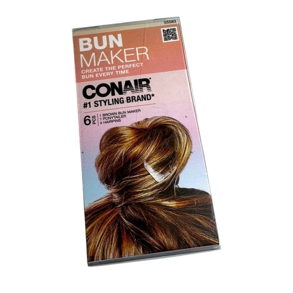 Bun Maker‎ Hair Styling Tool - Brown - 6pcs with Hairpins Conair